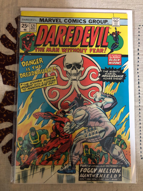 Vintage Comics - Marvel’s Daredevil Number 121 May 1975 Bagged And Boarded Fantastic Cover Art