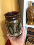 Vintage Home Decor - 70s Bohemian Studio Art Pottery Jar/Pot 6” Tall by 3.5” At Opening