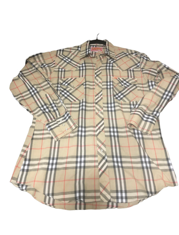 Vintage Clothing/Accessories - Ely Plains Pearl Snap Long Sleeve Western Plaid Men’s Shirt Size L-XL