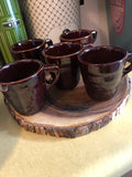 Vintage Home Decor Lot Of 5 Marcrest Daisy Dot Coco Brown Coffee Mugs