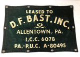 Vintage Home Decor - Advertising Banner Double Sided Oil Cloth Canvas “E. Brooke Matlack, Inc. Philadelphia" & “Leased to D.F. Bast, Inc. Allentown, PA".