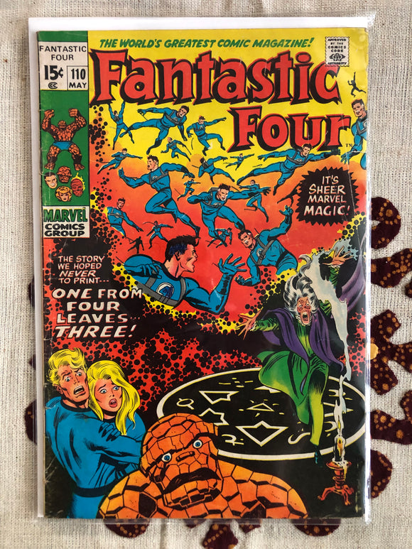 Vintage Comics - Marvel’s Fantastic Four Number 110 May 1971 Bagged And Boarded Fantastic Cover Art