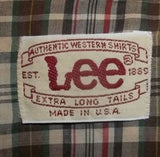 Vintage Clothing/Accessories - Vintage 70s Western Long Sleeve Pearl Snap Plaid Shirt Lee Made In USA Size M-L