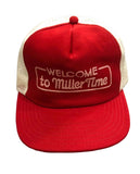 Vintage Clothing/Accessories - 1970s Snap Back Truckers Cap Made In USA 🇺🇸 “Welcome To Miller Time” Beer 🍻