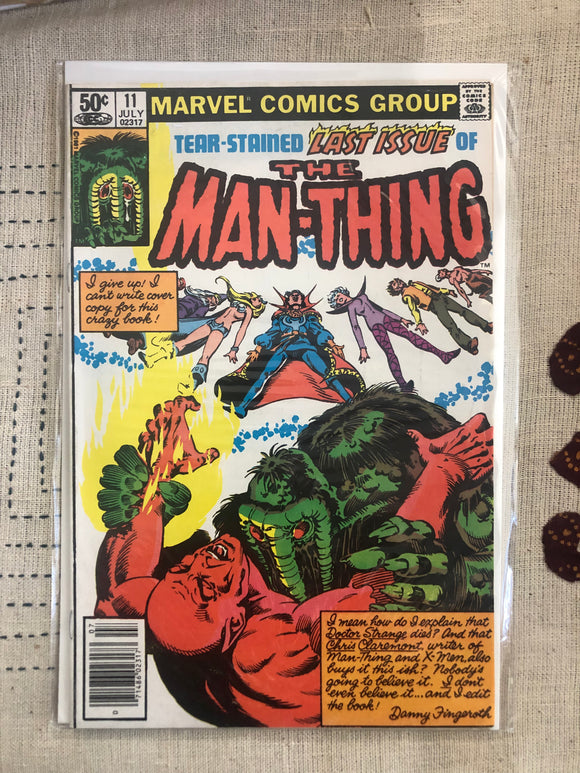 Vintage Comics - Marvel’s The Man-Thing Number 11 July 1981 Bagged And Boarded Fantastic Cover Art