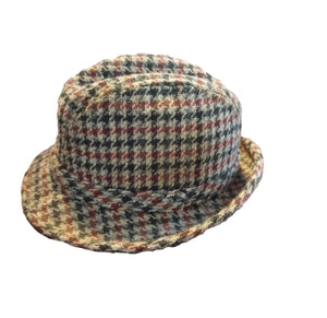Vintage Clothing/Accessories - 60s Men’s Two Tone Houndstooth Rat Pack Hipster Hat Size 7 3/8
