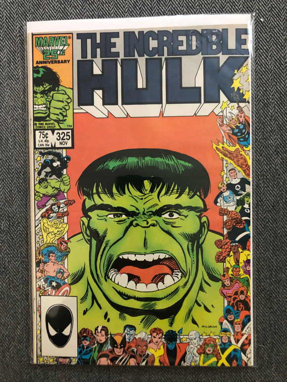 Vintage Comics - Marvel’s The Incredible Hulk Number 325 Nov 1986 Bagged And Boarded Fantastic Cover Art