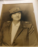 Art & Photography - Fantastic World War 2 Ladies Auxiliary Red Cross In Uniform Original One Of A Kind Large Sepia Toned Photograph Matted