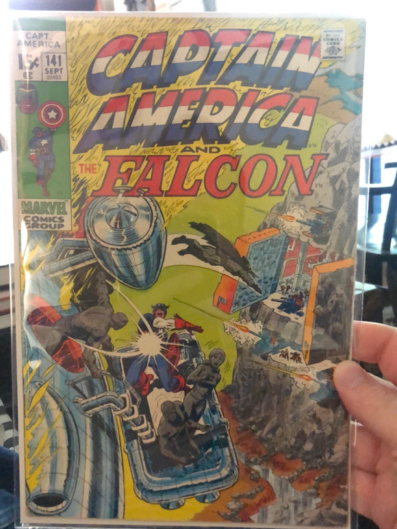 Vintage Comics - Marvel’s Captain America & The Falcon Number 141 Sep 1971 Bagged And Boarded Fantastic Cover Art