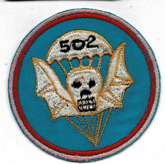 Vintage Military - Original Vietnam War 502nd PIR 101st Airborne Division Death’s Head Batwing Patch.