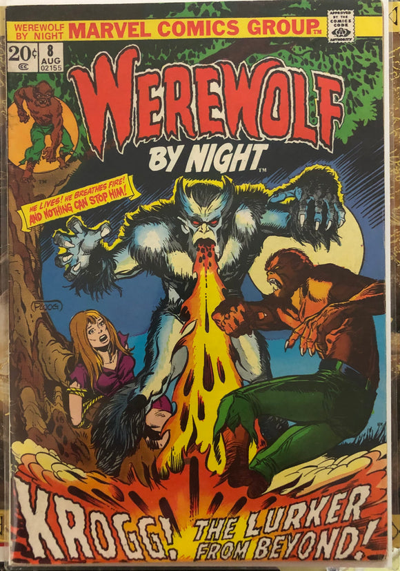 Vintage Comics - Marvel’s Werewolf By Night Number 8 August 1973 Bagged And Boarded Fantastic Cover Art