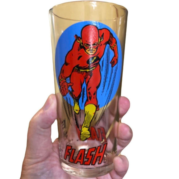 Pop Culture - The Flash 1976 Pepsi DC Comics Moon Super Series Premium Collectors Glass NPP Inc Version
