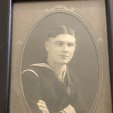 Art & Photography - Fantastic Original Sepia Toned Photograph Framed & Matted WW1 US Navy Sailor
