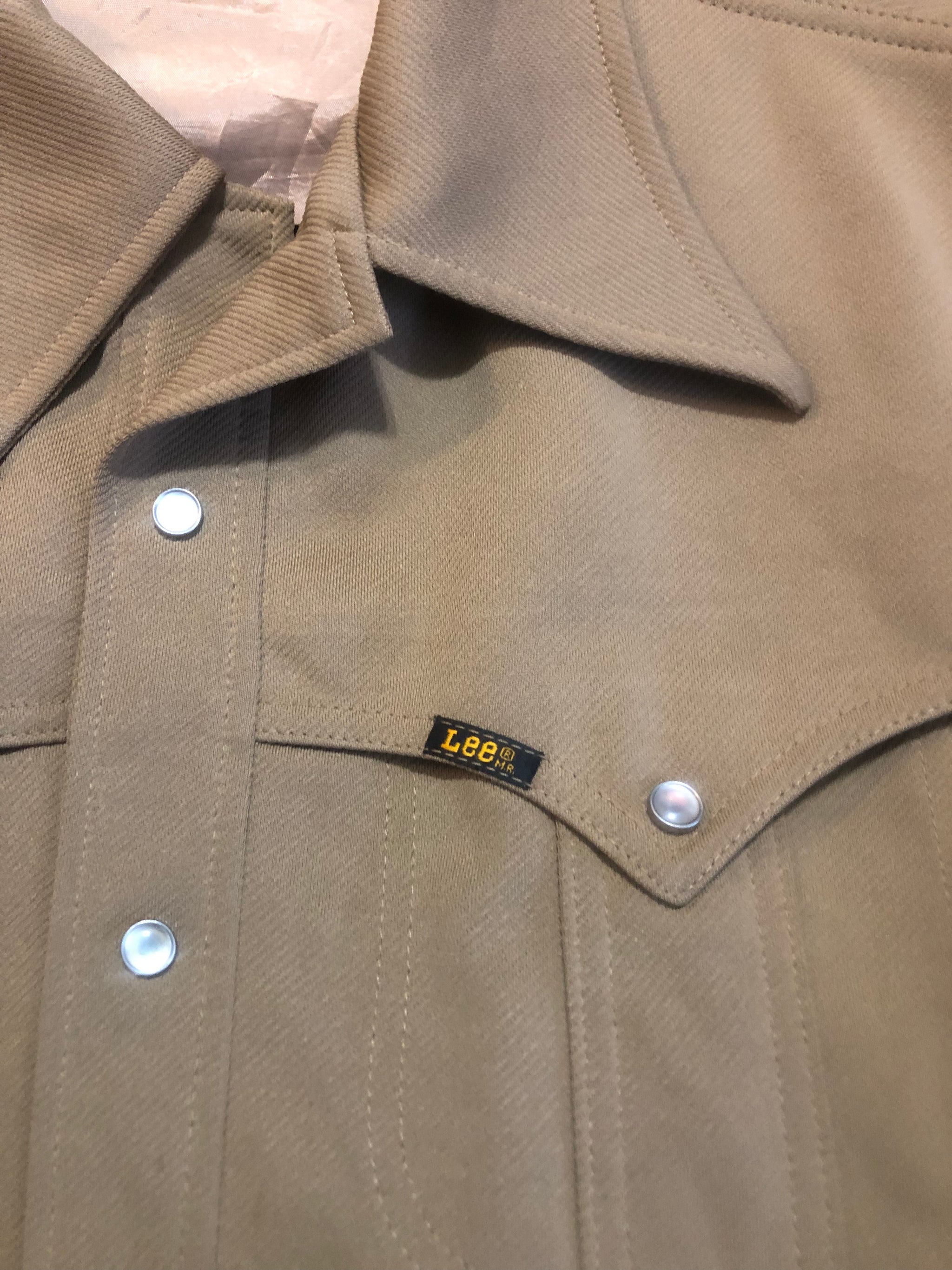 トップス 70s Lee RIDERS Polyester Western Shirts LEE Western Shirt Vintage 70s Brown Polyester Leisure Pearl