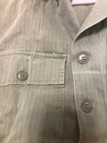 Vintage Military - Fantastic 1940s HBT Herringbone Twill US Army Plastic Buttons Size 38 Regular Uniform Top