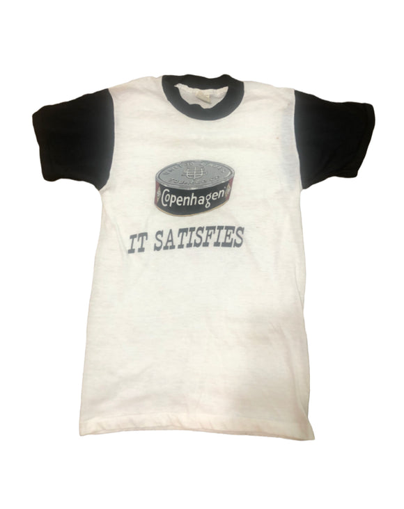 Vintage Clothing/Accessories 1970’s Copenhagen It Satisfies Single Sided Graphic Ringer T-Shirt XS