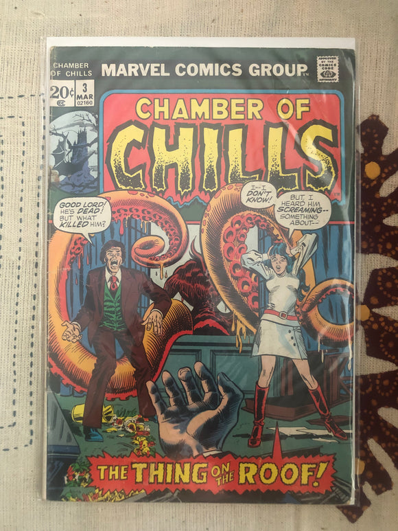 Vintage Comics - Marvel’s Chamber Of Chills Number 3 February 1973 Bagged And Boarded Fantastic Cover Art National Diamond Sales Insert Variant
