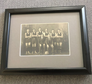 Art & Photography - Antique Original Sepia Toned Sports Photograph Matted & Framed