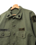Vintage Military - Vietnam War Era US Army OD Green Permanent Press Fatigue Jacket OG 507 with Patches Size XL-XXL
