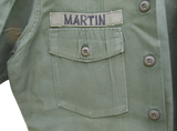 Vintage Military - 1960s 70s Vietnam War Era OG-107 Santeen Olive Green Army Field Uniform Top Large-XL