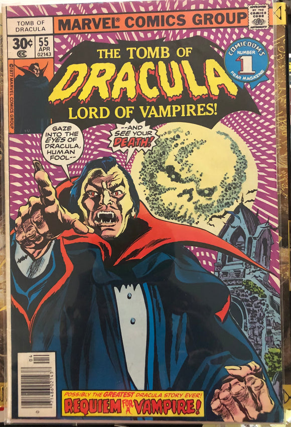 Vintage Comics - Marvel’s The Tomb Of Dracula Number 55 April 1977 Bagged And Boarded Fantastic Cover Art