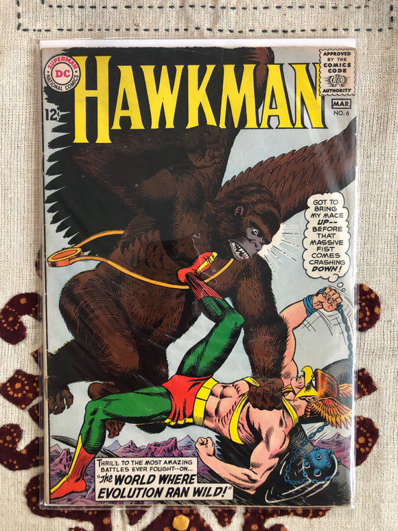 Vintage Comics - DCs Hawkman Number 6 March 1965 Bagged And Boarded Fantastic Cover Art