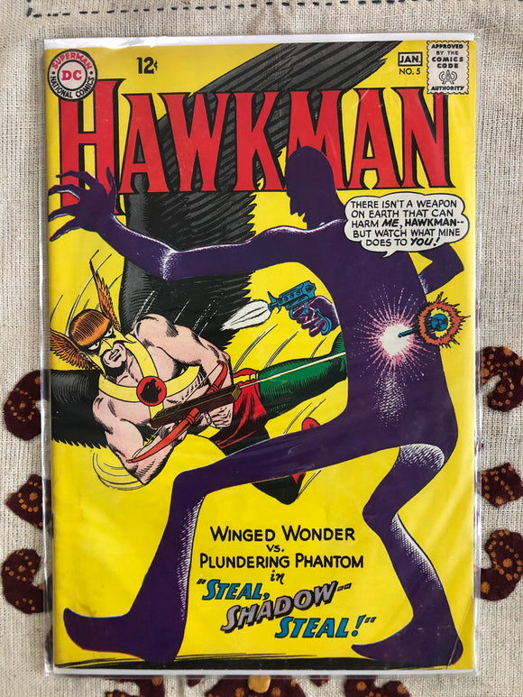 Vintage Comics - DCs Hawkman Number 5 December 1964 Bagged And Boarded Fantastic Cover Art