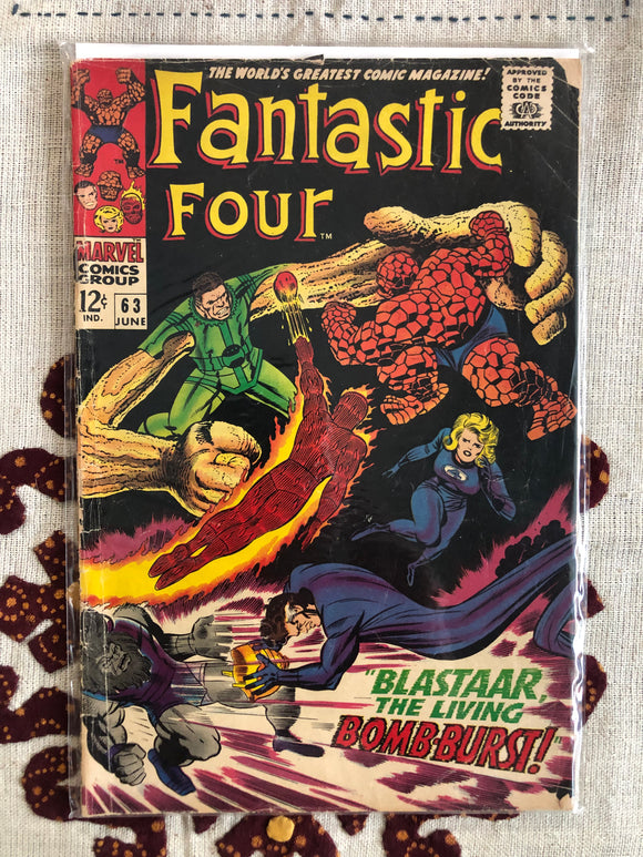 Vintage Comics - Marvel’s Fantastic Four Number 63 June 1967 Bagged And Boarded Fantastic Cover Art