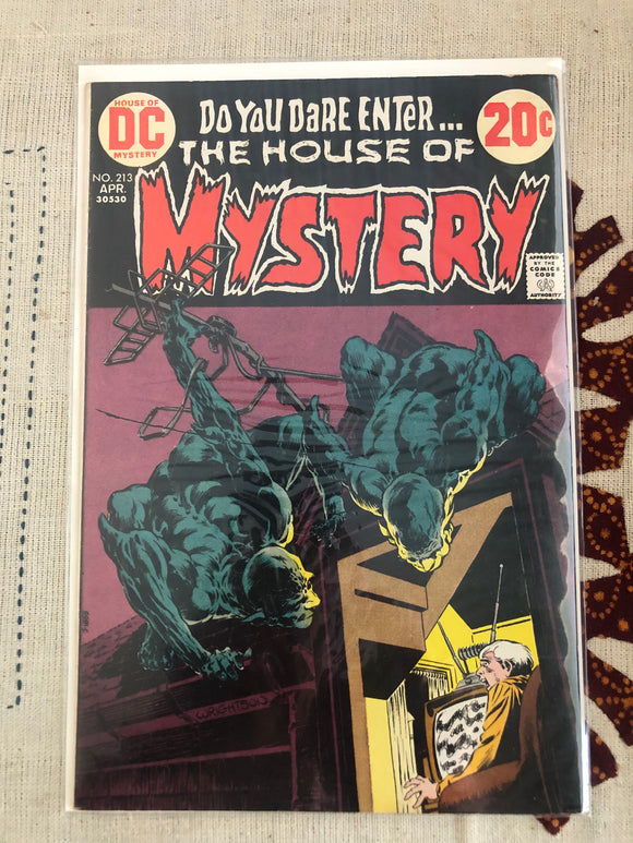 Vintage Comics - DC’s The House of Mystery Number 213 April 1973 Bagged And Boarded Fantastic Cover Art